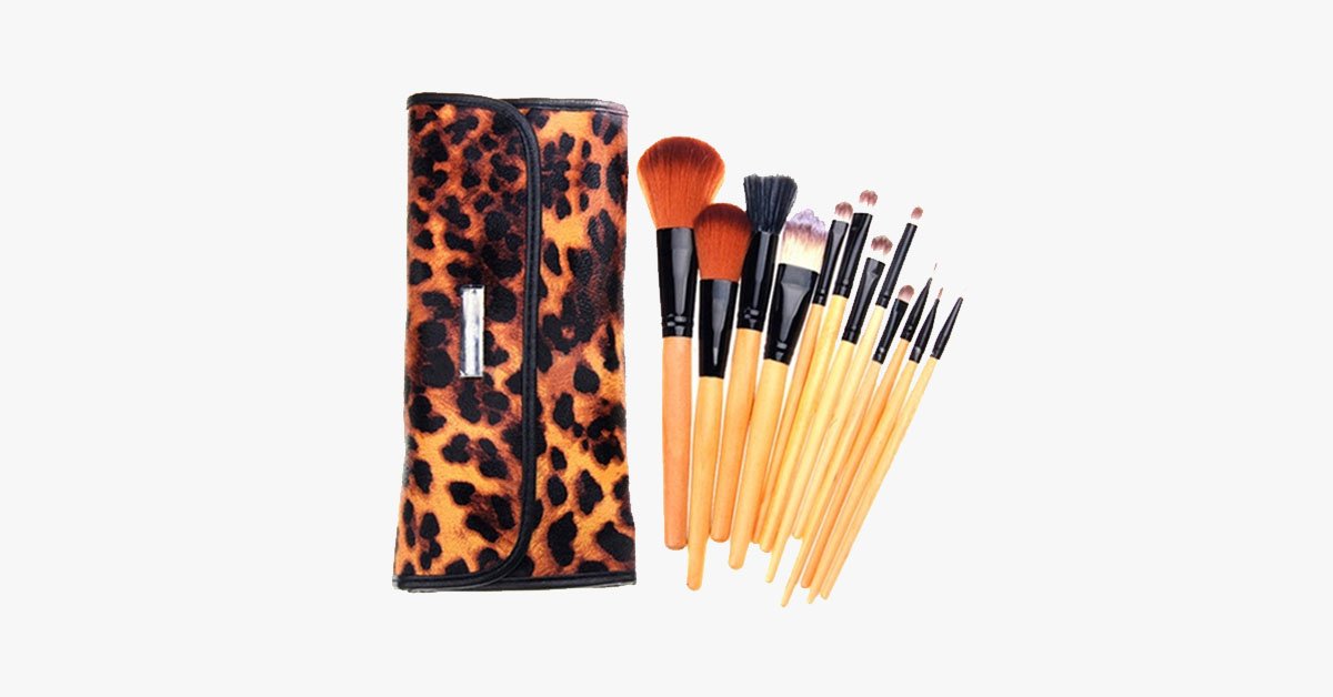 Avtoit | 12-piece leopard skin brush set
