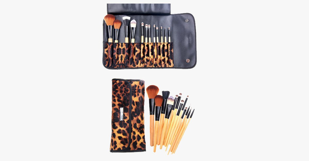 Avtoit | 12-piece leopard skin brush set