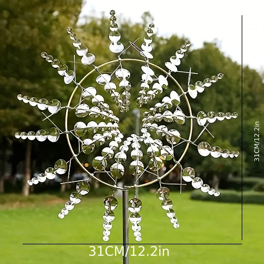 Avtoit | 1 Piece Magical Metal Windmill, 3D Metal Outdoor Wind Chime for Yard and Garden, Unique Metal Kinetic Wind Sculptures & Wind Chime, Wind Catcher Metal Outdoor Lawn Terrace Decoration Wind Sculpture