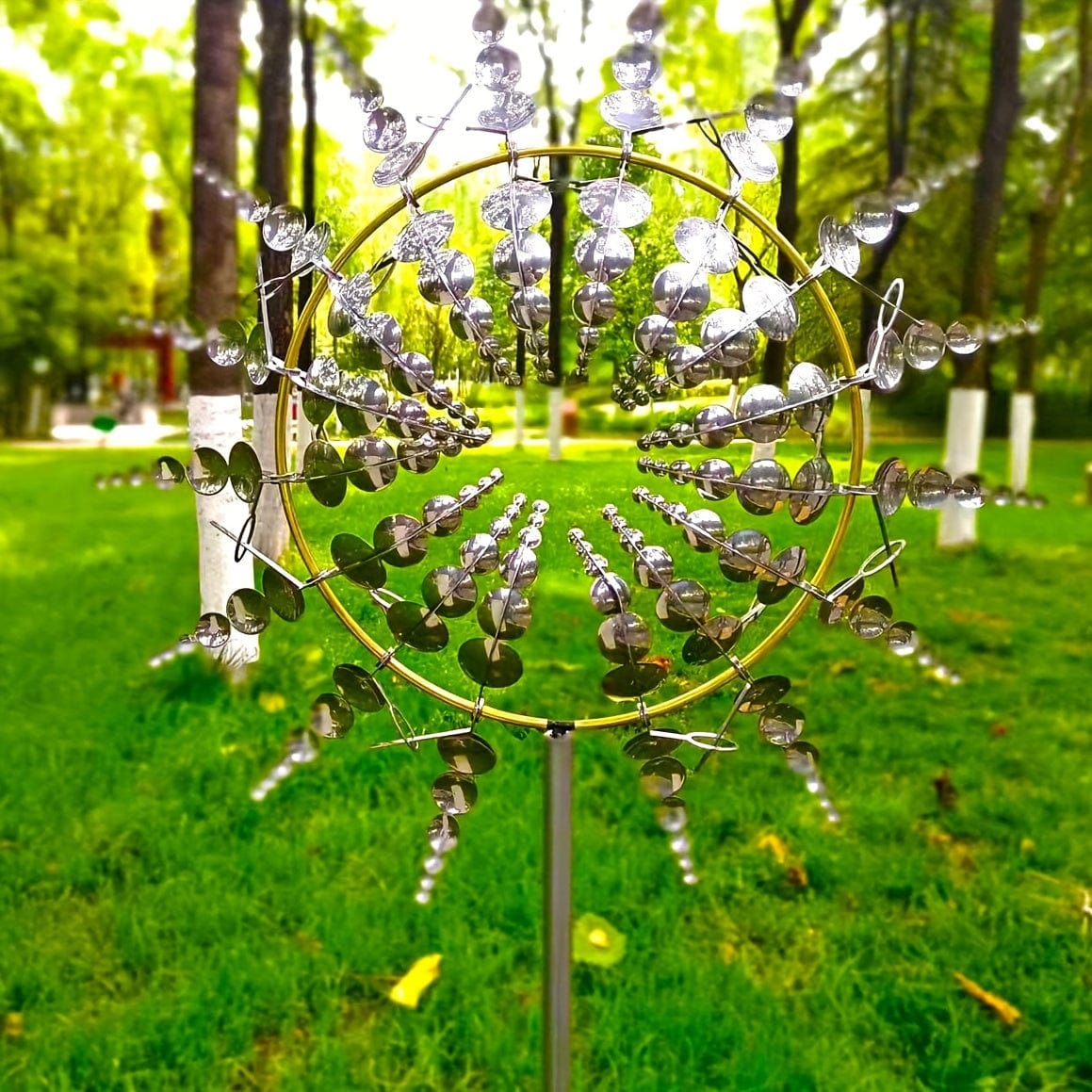Avtoit | 1 Piece Magical Metal Windmill, 3D Metal Outdoor Wind Chime for Yard and Garden, Unique Metal Kinetic Wind Sculptures & Wind Chime, Wind Catcher Metal Outdoor Lawn Terrace Decoration Wind Sculpture