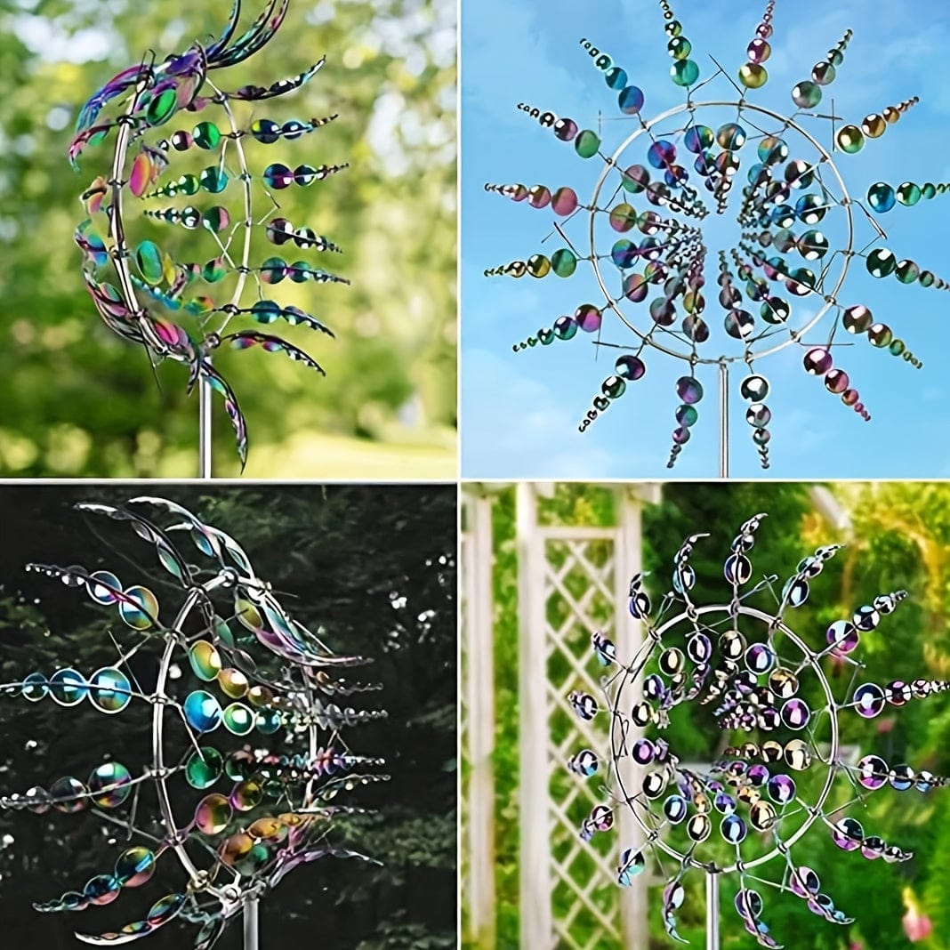 Avtoit | 1 Piece Magical Metal Windmill, 3D Metal Outdoor Wind Chime for Yard and Garden, Unique Metal Kinetic Wind Sculptures & Wind Chime, Wind Catcher Metal Outdoor Lawn Terrace Decoration Wind Sculpture