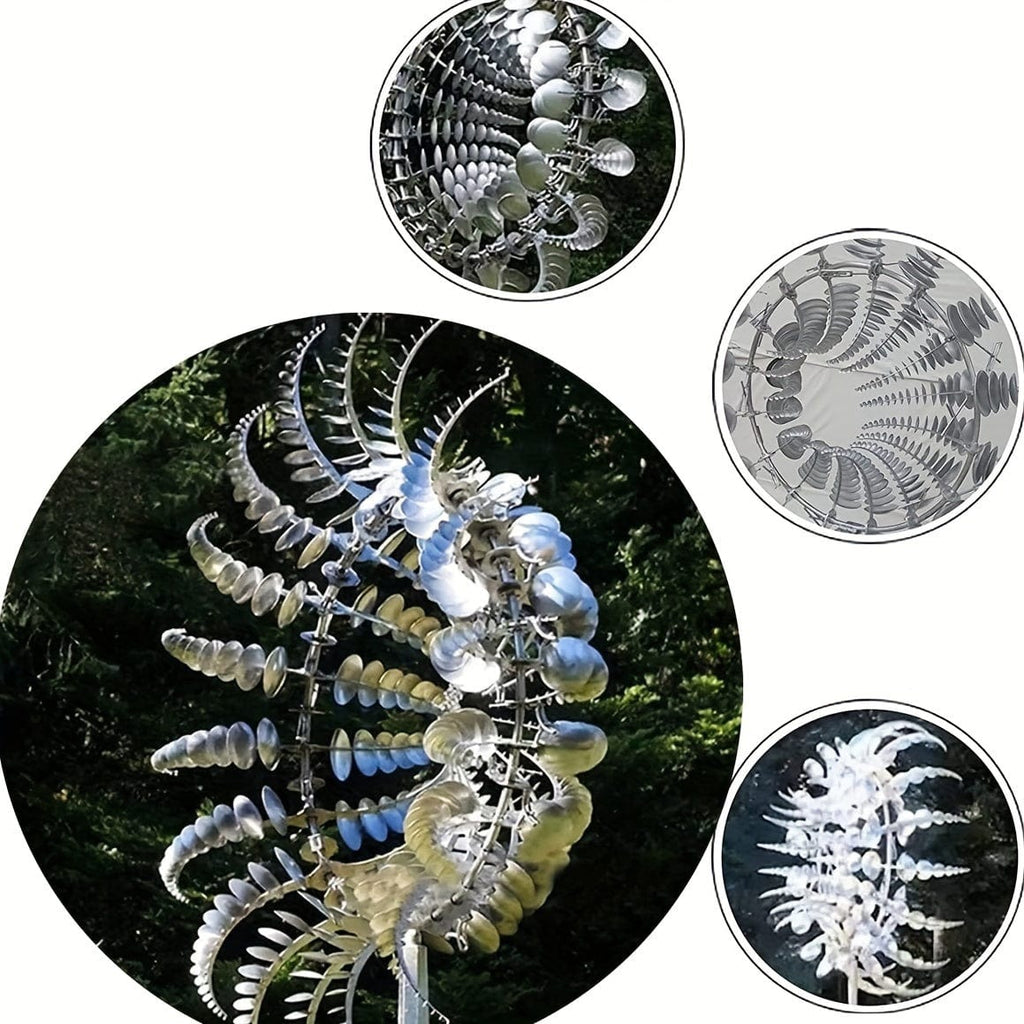 Avtoit | 1 Piece Magical Metal Windmill, 3D Metal Outdoor Wind Chime for Yard and Garden, Unique Metal Kinetic Wind Sculptures & Wind Chime, Wind Catcher Metal Outdoor Lawn Terrace Decoration Wind Sculpture