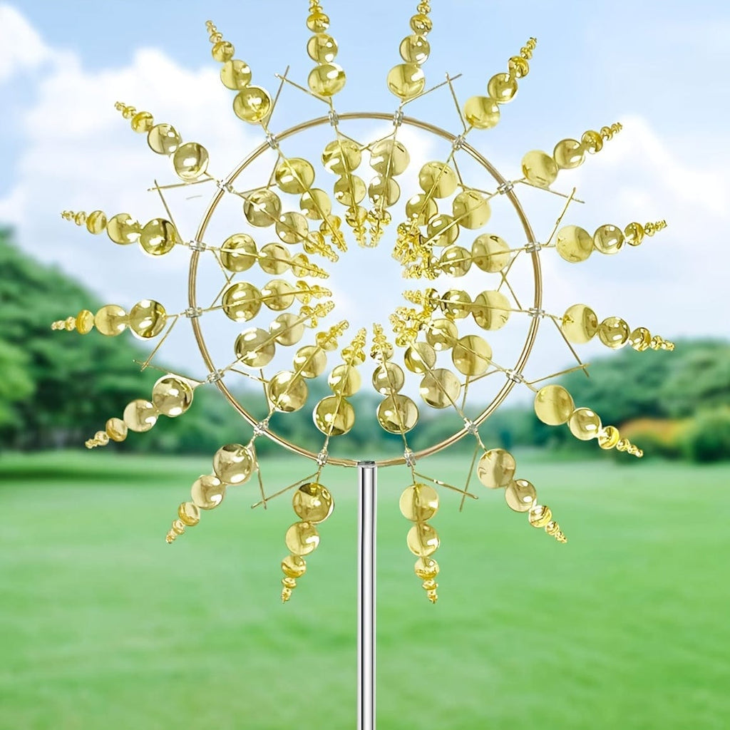 Avtoit | 1 Piece Magical Metal Windmill, 3D Metal Outdoor Wind Chime for Yard and Garden, Unique Metal Kinetic Wind Sculptures & Wind Chime, Wind Catcher Metal Outdoor Lawn Terrace Decoration Wind Sculpture