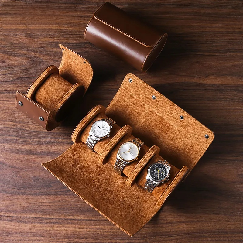 Avtoit | Vintage Leather 3-Slot Men's Watch Box for Travel