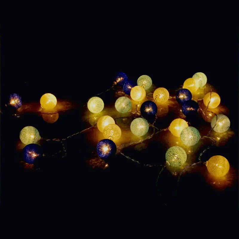 Avtoit | Pretty Pastel Cotton Ball Fairy Lights Garland