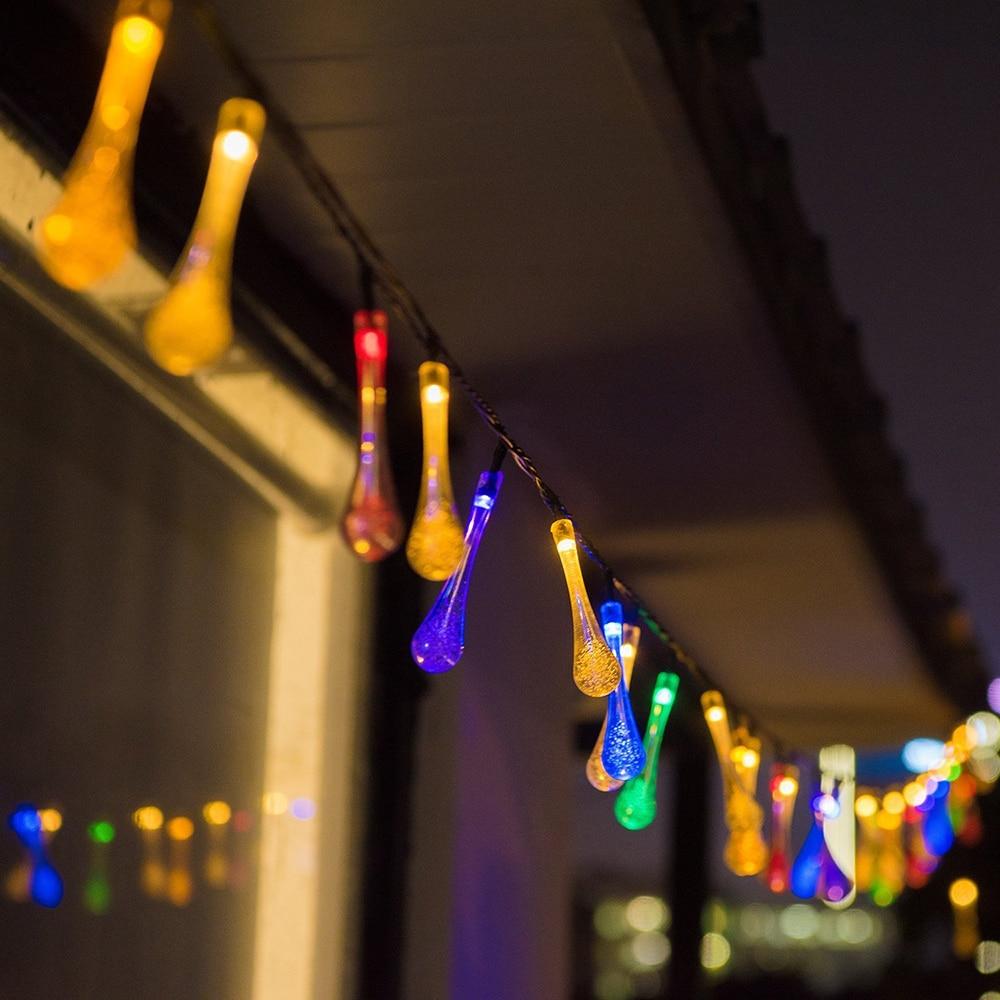 Avtoit | LumiDew Solar Drops String Lights | Solar-Powered LED String Lights for Garden & Terrace | Warm White, White & Multicolor