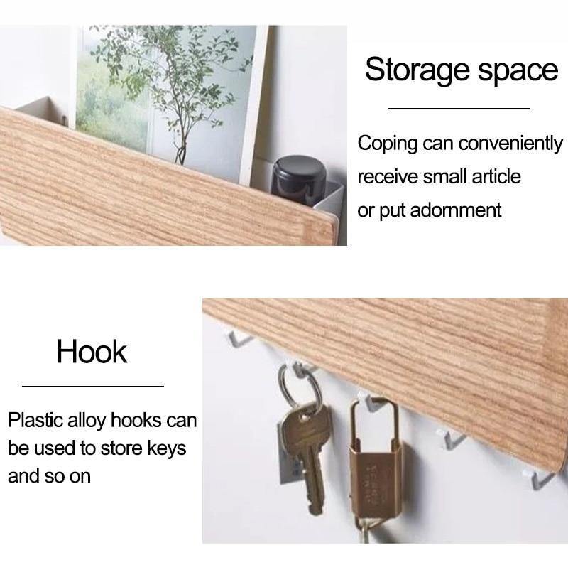 Avtoit | KeyOrganize Wood Key Holder Wall Shelf | Multifunctional & Stylish | Wall Decor & Storage
