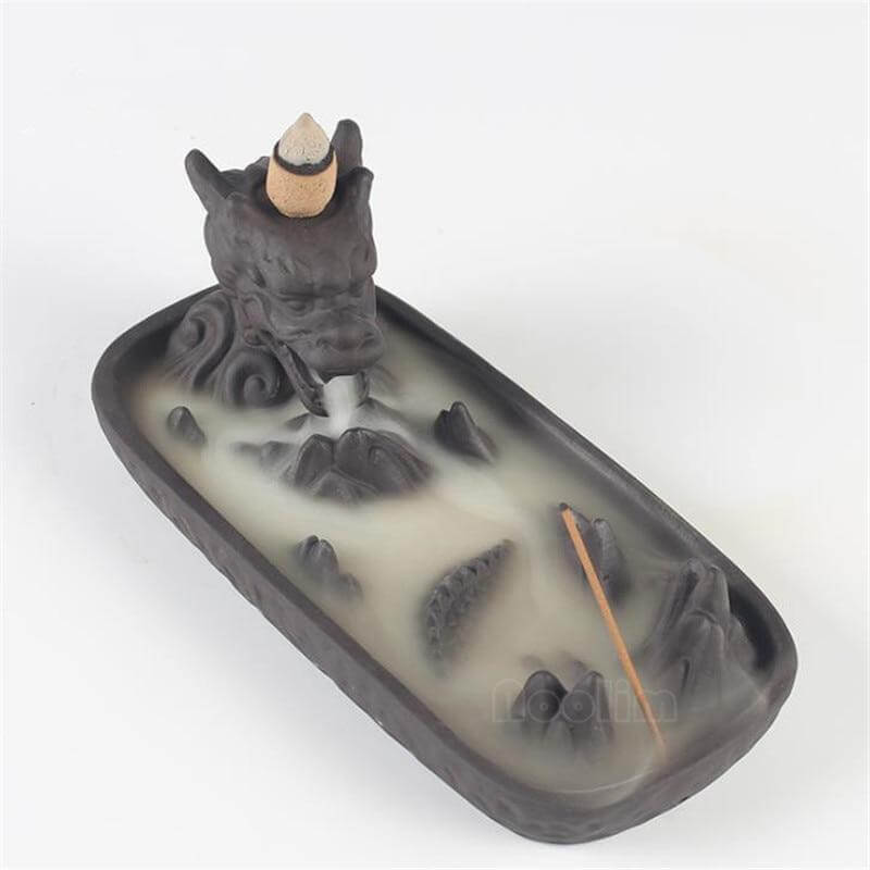 Avtoit | Ceramic Dragon Censer  Smoke Backflow Incense Burner