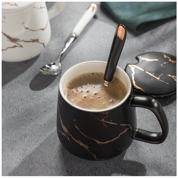 Avtoit | Elegant Marble Ceramic Coffee Mug Gift Set