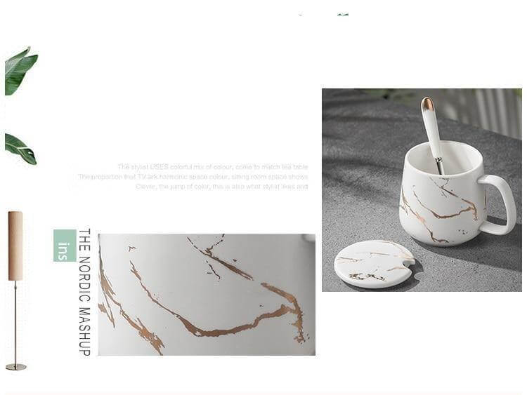 Avtoit | Elegant Marble Ceramic Coffee Mug Gift Set
