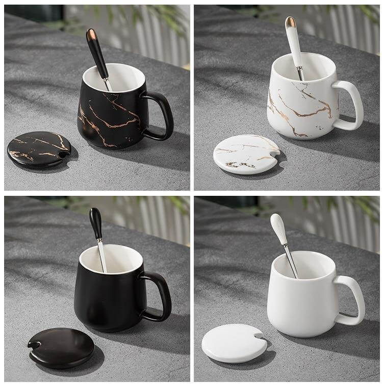 Avtoit | Elegant Marble Ceramic Coffee Mug Gift Set