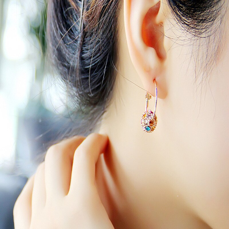 Avtoit | Fashion Austrian Crystal Ball Gold/Silver Earrings