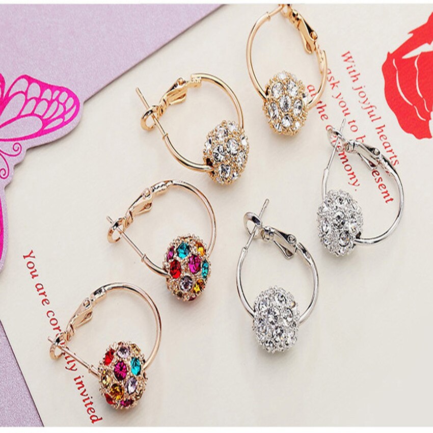 Avtoit | Fashion Austrian Crystal Ball Gold/Silver Earrings