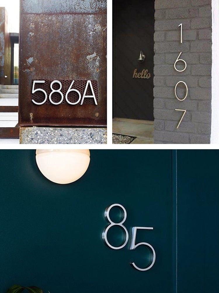 Avtoit | Silver modern house numbers