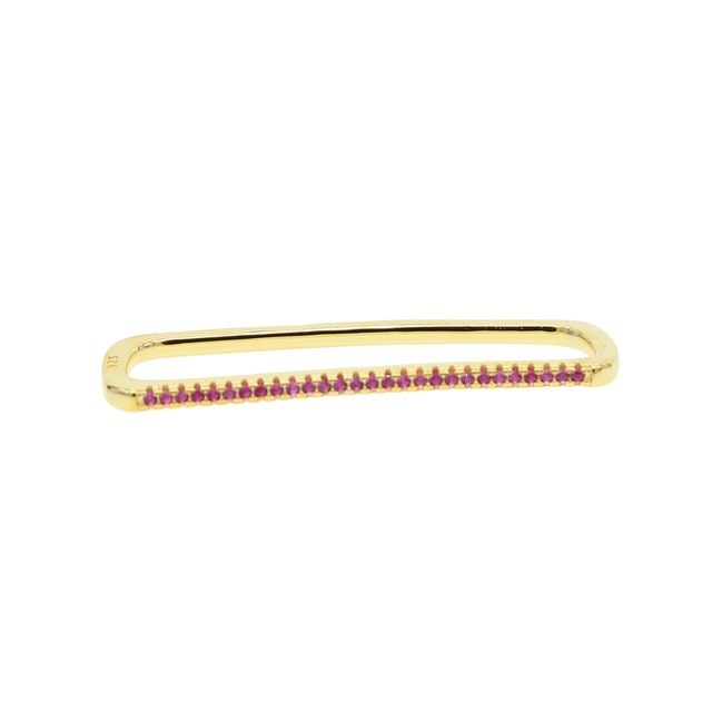 Avtoit | 1 piece ear white rainbow cz rectangle cuff earring