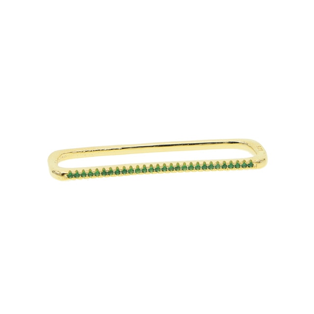 Avtoit | 1 piece ear white rainbow cz rectangle cuff earring
