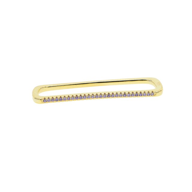 Avtoit | 1 piece ear white rainbow cz rectangle cuff earring