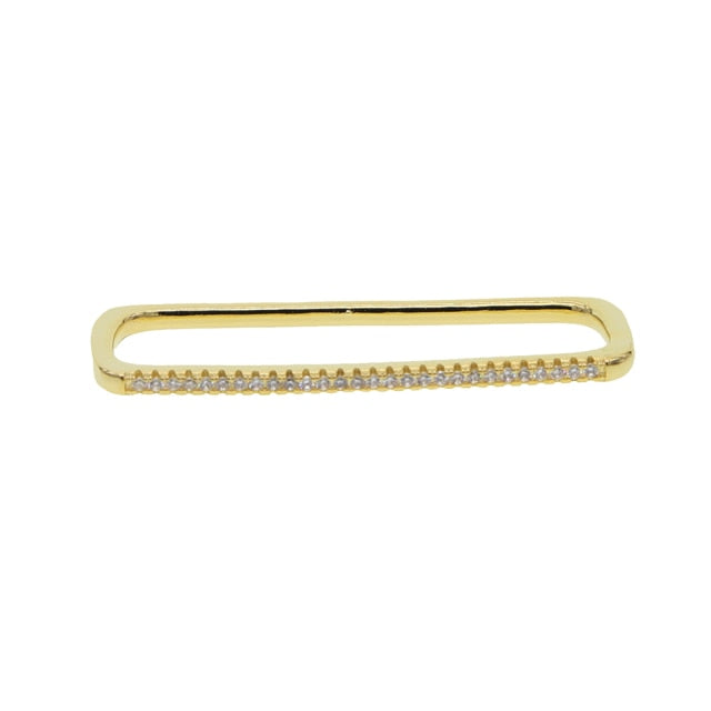 Avtoit | 1 piece ear white rainbow cz rectangle cuff earring