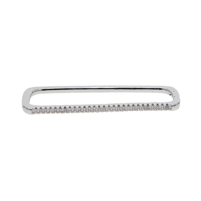 Avtoit | 1 piece ear white rainbow cz rectangle cuff earring