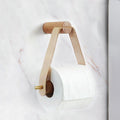 Avtoit | High-Quality Toilet Paper Holder | Oak & Faux Leather | Minimalist Bathroom Design