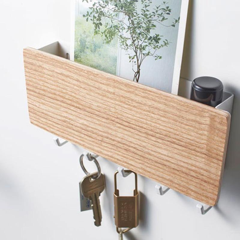 Avtoit | KeyOrganize Wood Key Holder Wall Shelf | Multifunctional & Stylish | Wall Decor & Storage