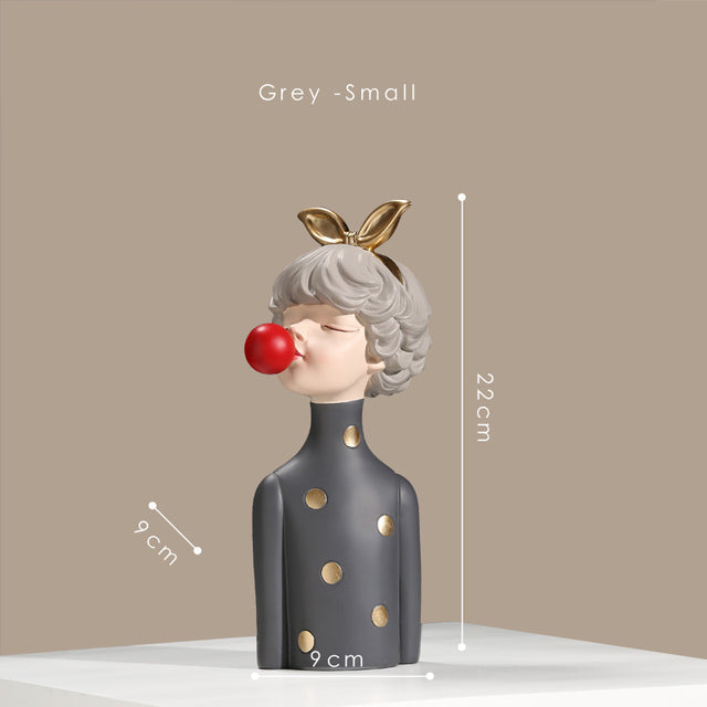 Avtoit | Nordic Bubble Bow-Knot Girl Sculpture Home Decor
