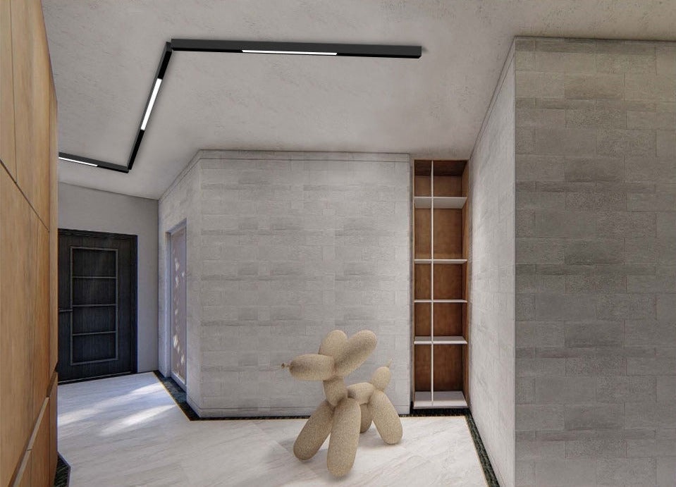 Avtoit | Wall-Mounted Black Continuous Magnetic Track System Light