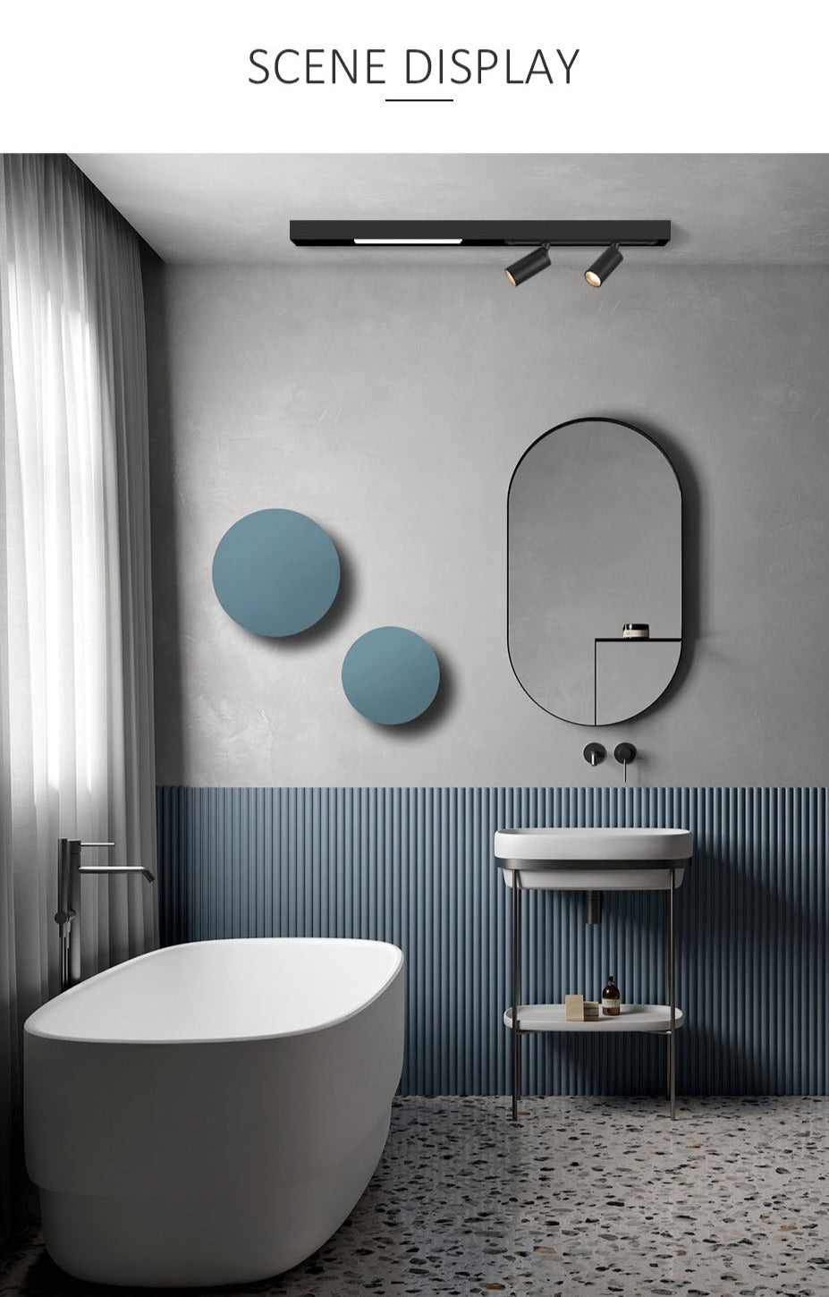 Avtoit | Wall-Mounted Black Continuous Magnetic Track System Light