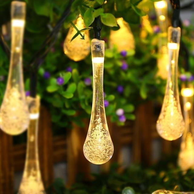 Avtoit | LumiDew Solar Drops String Lights | Solar-Powered LED String Lights for Garden & Terrace | Warm White, White & Multicolor