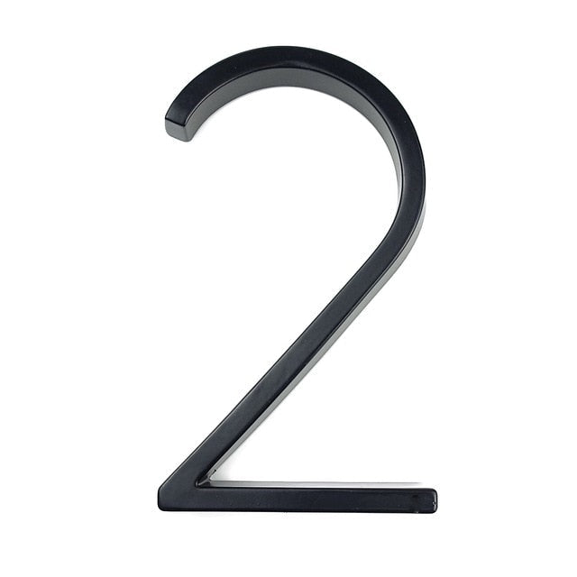 Avtoit | Royelux Modern House Numbers - Stainless Zinc Alloy, Black Finish, 5" High