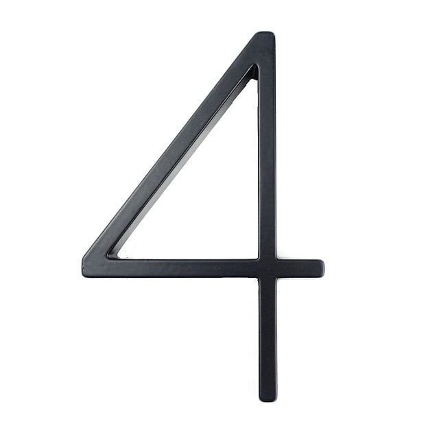 Avtoit | Royelux Modern House Numbers - Stainless Zinc Alloy, Black Finish, 5" High