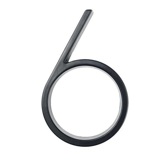 Avtoit | Royelux Modern House Numbers - Stainless Zinc Alloy, Black Finish, 5" High
