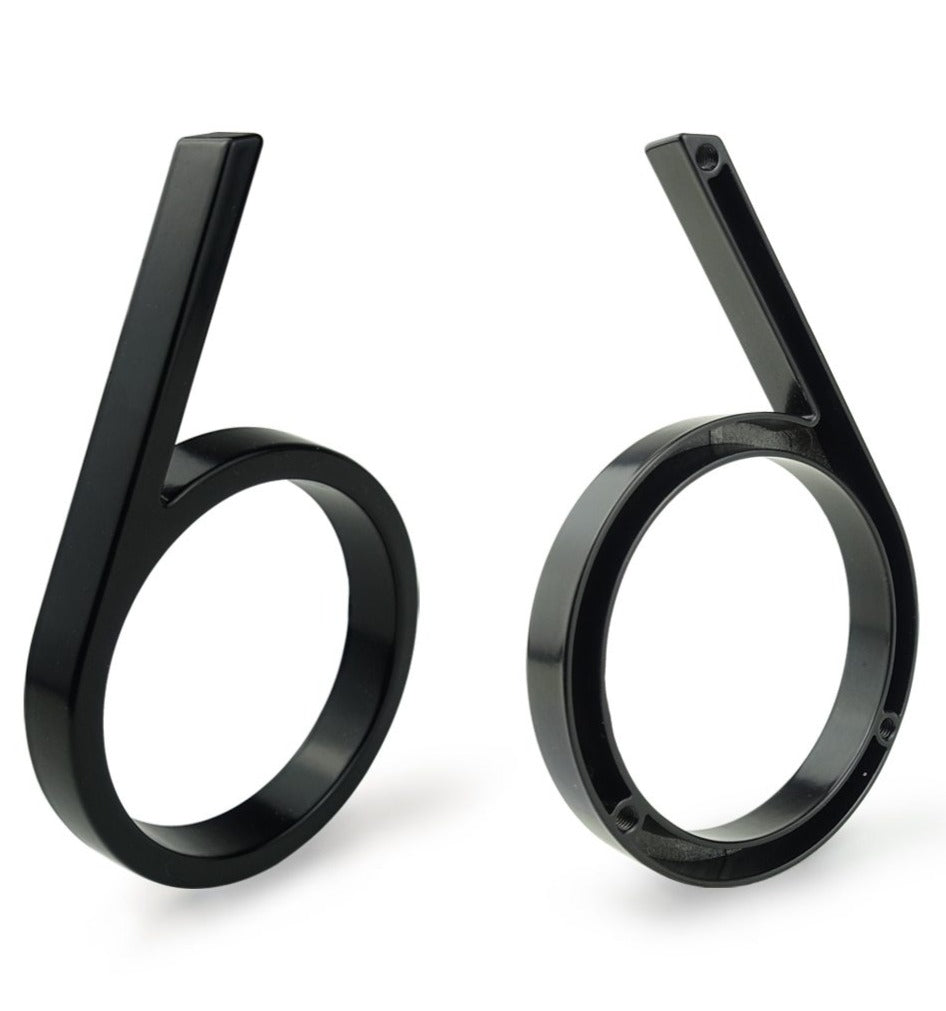 Avtoit | Royelux Modern House Numbers - Stainless Zinc Alloy, Black Finish, 5" High