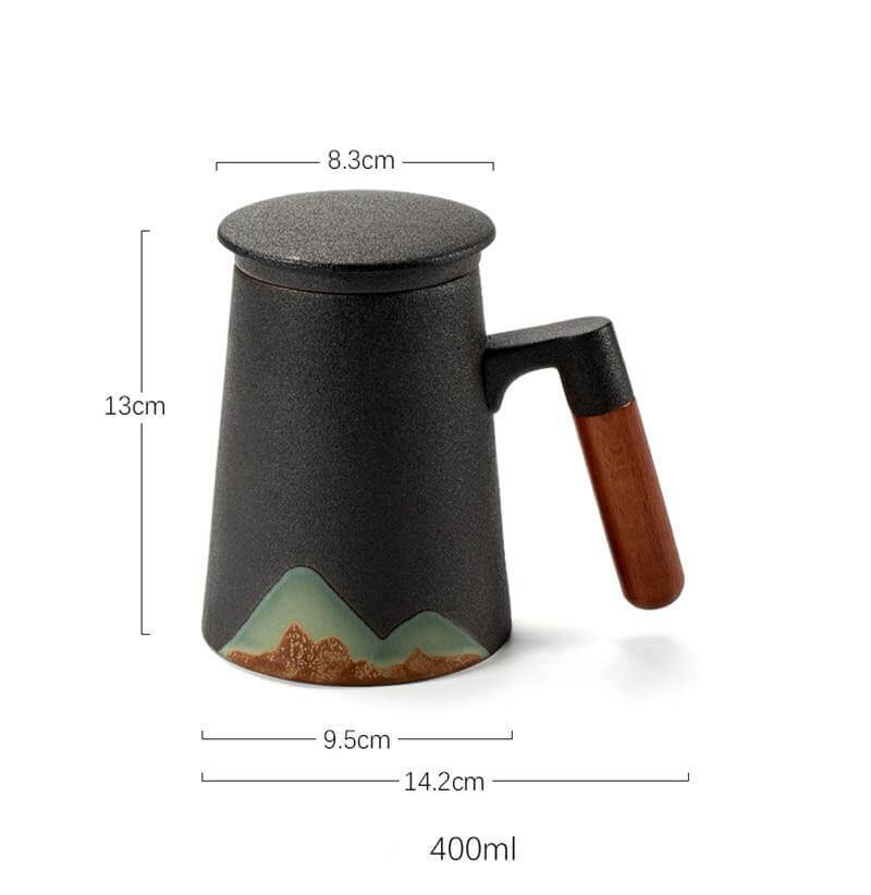 Avtoit | Mountain Art Ceramic Tea Mugs With Filter