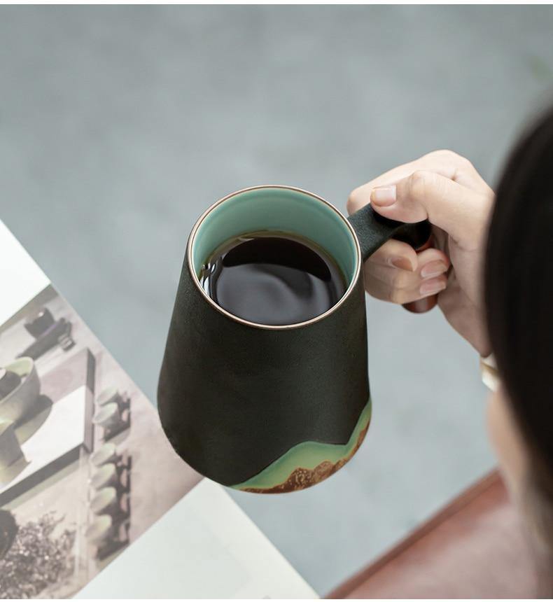 Avtoit | Mountain Art Ceramic Tea Mugs With Filter