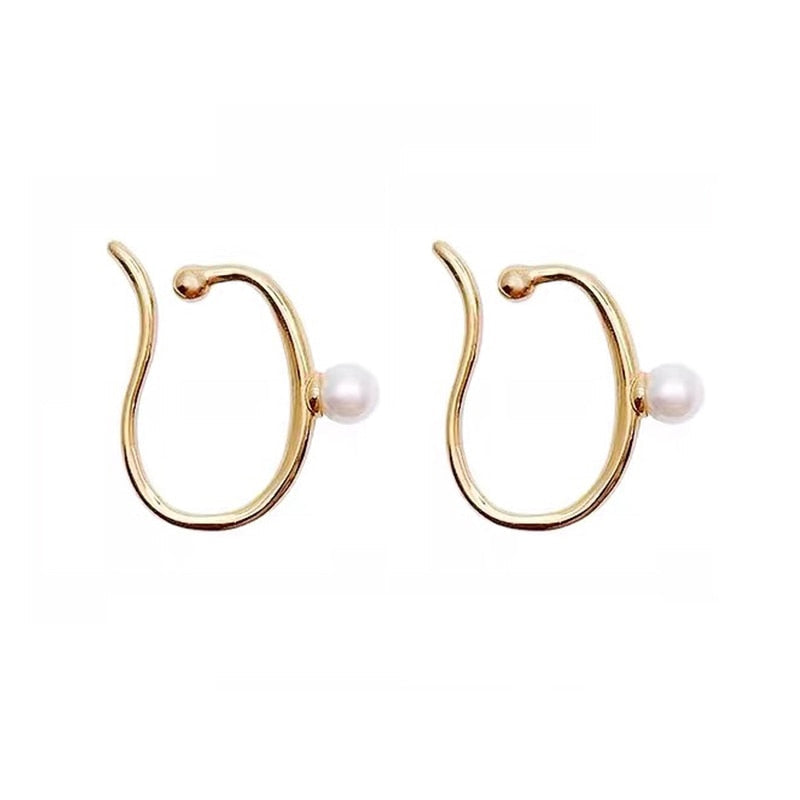 Avtoit | Minimalist Simulated Round Small Pearl Ear Cuff Earrings For Women