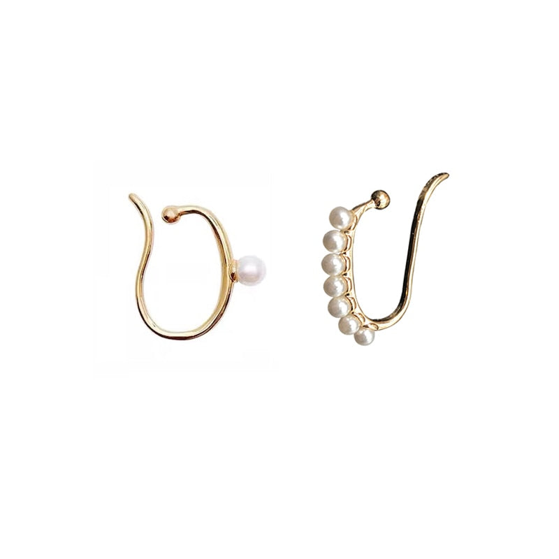 Avtoit | Minimalist Simulated Round Small Pearl Ear Cuff Earrings For Women