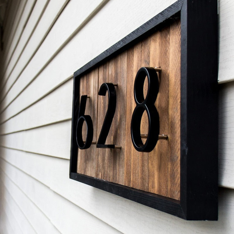 Avtoit | Royelux Modern House Numbers - Stainless Zinc Alloy, Black Finish, 5" High