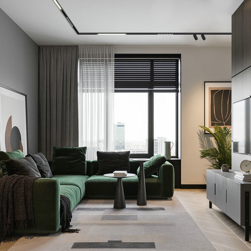 Avtoit | Wall-Mounted Black Continuous Magnetic Track System Light