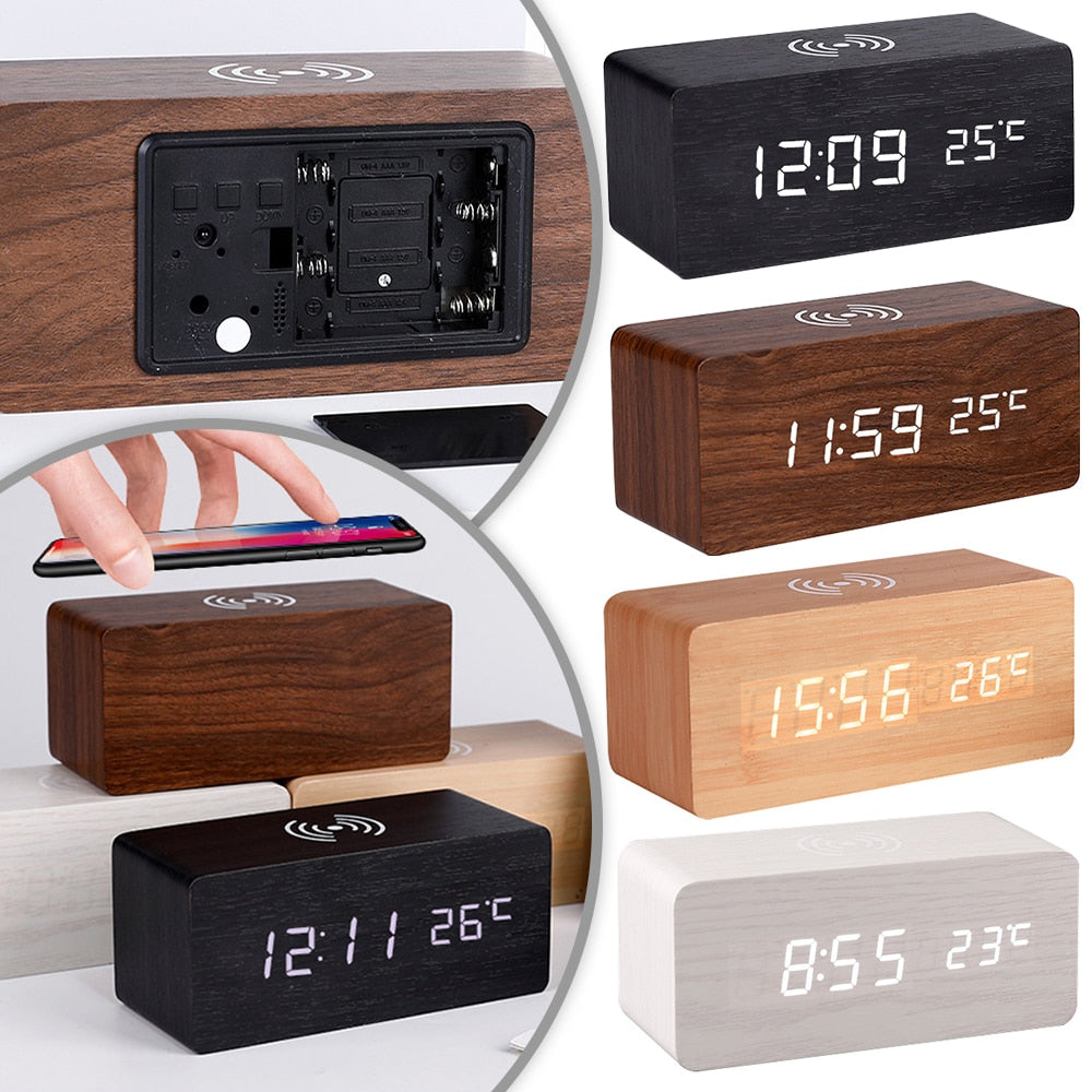 Avtoit | Modern Wood Wireless Charging Clock