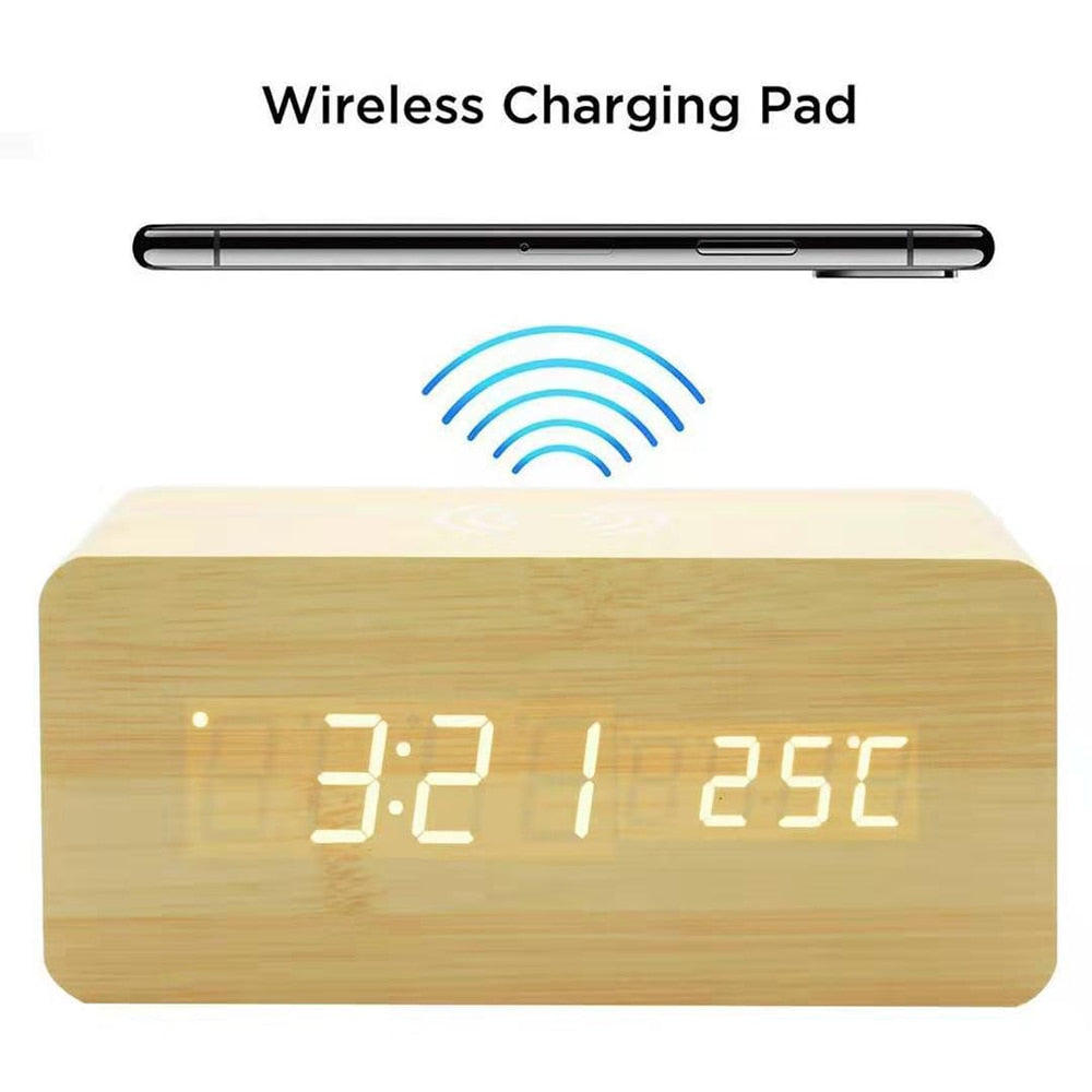 Avtoit | Modern Wood Wireless Charging Clock