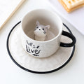 Ceramic Cat Mug with Hidden Cat Design