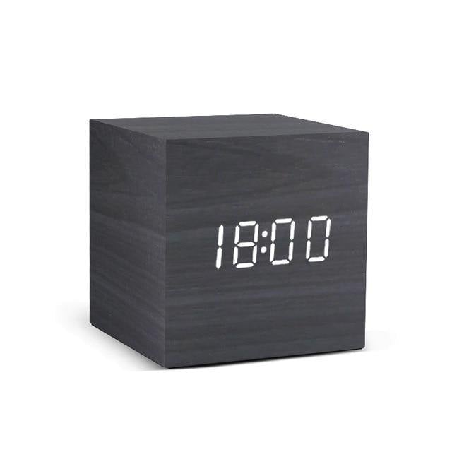 Avtoit | LED Alarm Clock in Wooden Cube Form