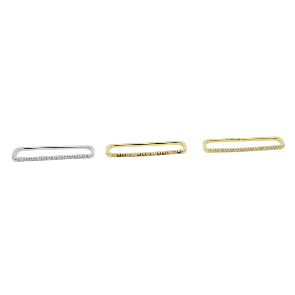 Avtoit | 1 piece ear white rainbow cz rectangle cuff earring