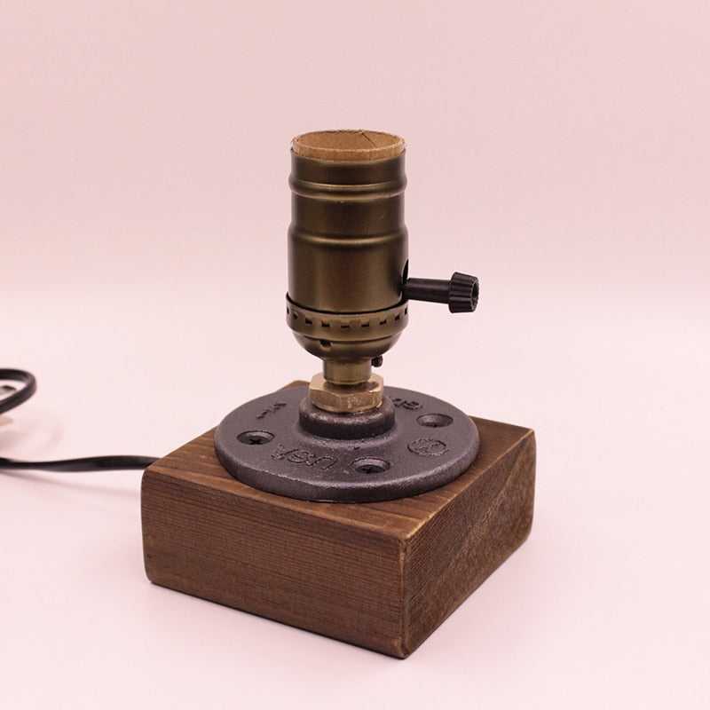 Avtoit | Vintage Industrial Wooden Dimmable Table Lamp