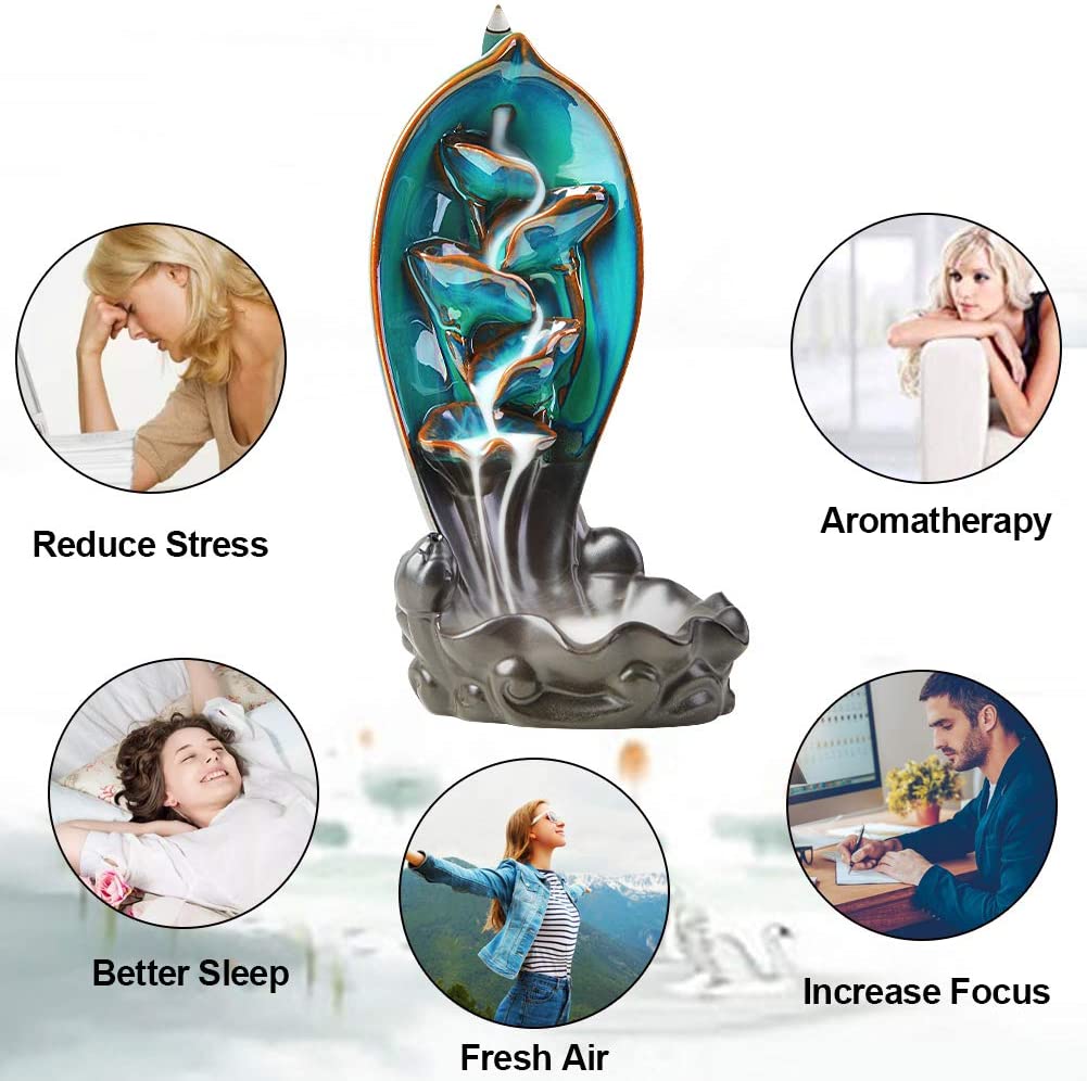 Avtoit | Ceramic Waterfall Backflow Yoga Incense Burner