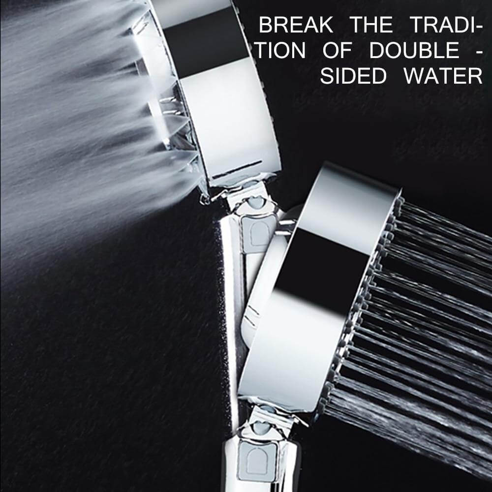 High-Pressure Shower Head with Soap Dispenser and Double-Sided Outlet