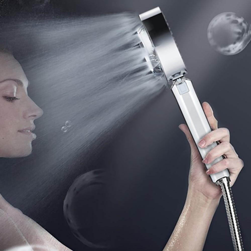 High-Pressure Shower Head with Soap Dispenser and Double-Sided Outlet