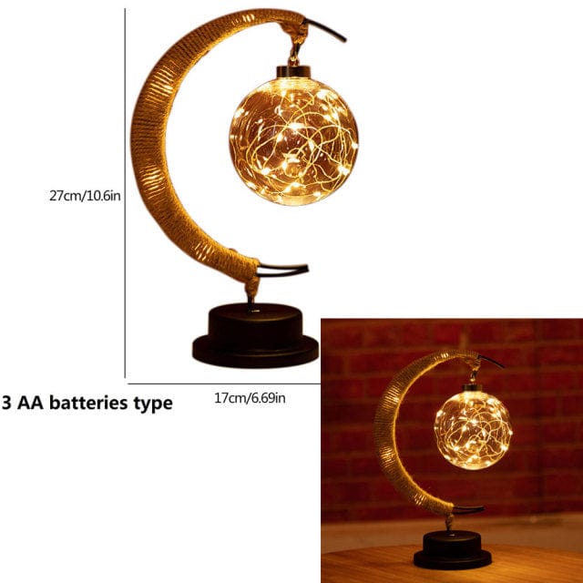 Avtoit | Rayvia Lunar Lamp - Half Moon LED Light with Glass Globe for Cozy Atmosphere