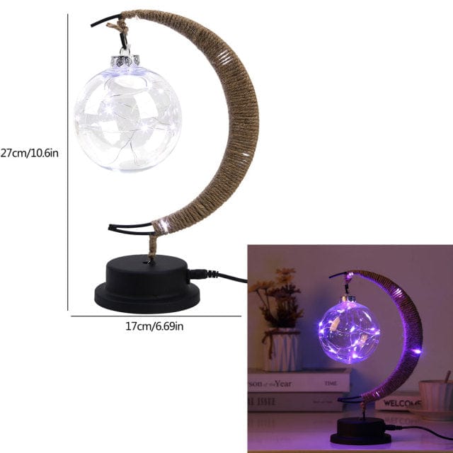 Avtoit | Rayvia Lunar Lamp - Half Moon LED Light with Glass Globe for Cozy Atmosphere